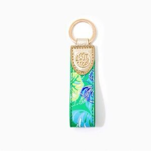 NWT Lilly Pulitzer Botanical Green "In A Flutter" Tassle Key Fob!